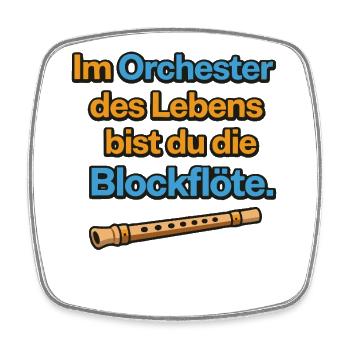 Conception de flûtes à bec de l’Orchestre de la Vie - Magnet carré - blanc - Devant