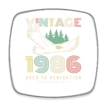 Vintage 1986 Matured - Square fridge magnet - white - Front