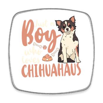 Chihuahua Chihuahueño Boy Just A - Viereckiger Kühlschrankmagnet - Weiß - Vorne