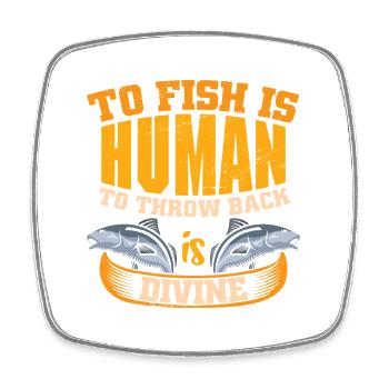 Angler Geschenk Lustig Angeln Fischer Fischen - Viereckiger Kühlschrankmagnet - Weiß - Vorne