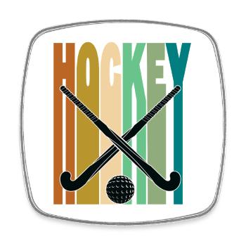 Feldhockey Retro Vintage - Viereckiger Kühlschrankmagnet - Weiß - Vorne