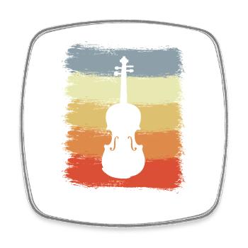 Vintage Violine Skizze - Viereckiger Kühlschrankmagnet - Weiß - Vorne