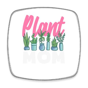 Amateur de plantes Maman plantes Fleurs succulentes - Magnet carré - blanc - Devant