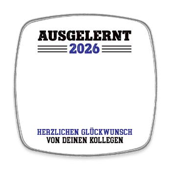 Completed in 2026 Apprenticeship passed Journeyman apprentice - Square fridge magnet - white - Front