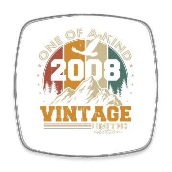 Vintage 2008 Vintage Birthday Retro Gift - Square fridge magnet - white - Front