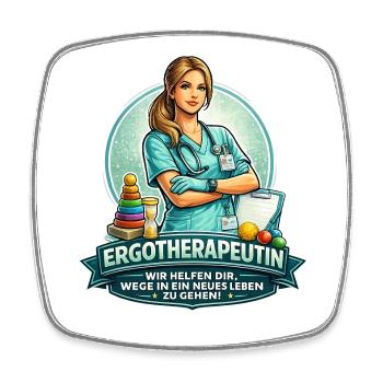 Ergotherapeutin Sticker Design - Viereckiger Kühlschrankmagnet - Weiß - Vorne