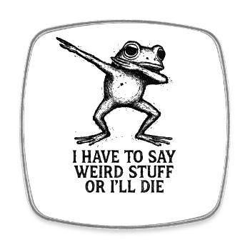 Frosch Spruch Meme Humor Lustig Geschenkidee - Viereckiger Kühlschrankmagnet - Weiß - Vorne