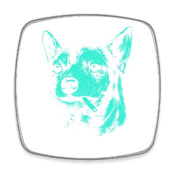 Chihuahua fumant un chien drôle mème humour Chi - Magnet carré - blanc - Devant
