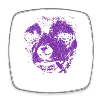 Chihuahua Raucht Lustiger Hunde Humor Meme - Viereckiger Kühlschrankmagnet - Weiß - Vorne