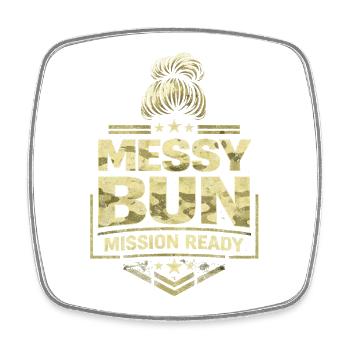 Mission de chignon en désordre Soldat Femme Soldat - Magnet carré - blanc - Devant
