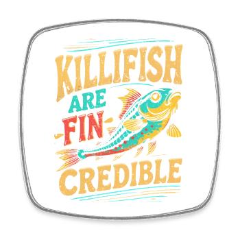 Toothcarp Killfish Toothed carp - Square fridge magnet - white - Front