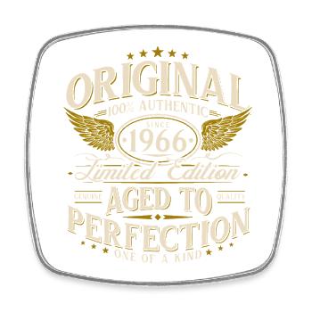 60th Birthday Gift 1966 Vintage Born - Square fridge magnet - white - Front