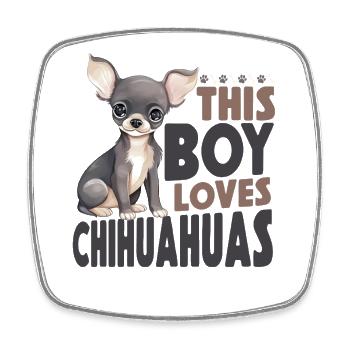 Chihuahua Chihuahua Chihuahueño Garçon Ce garçon - Magnet carré - blanc - Devant