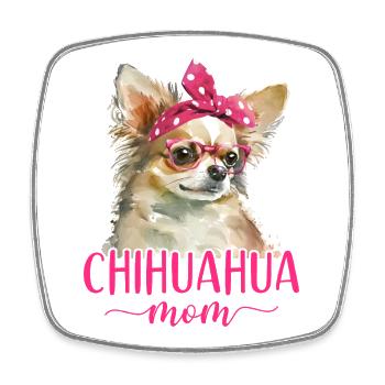 Chihuahua Chihuahua Maman - Magnet carré - blanc - Devant