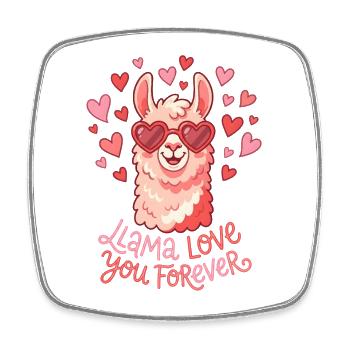 Lama t’aimer pour toujours Mignonne Alpaga Animal - Magnet carré - blanc - Devant