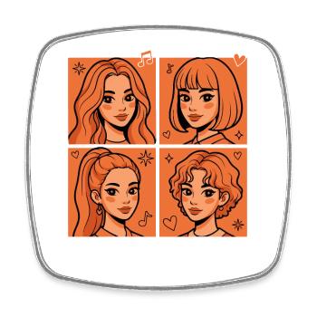 Kpop Korean Pop Cute Korean Girl Group Love - Square fridge magnet - white - Front