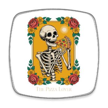 The Pizza Lover Tarot Card - Square fridge magnet - white - Front