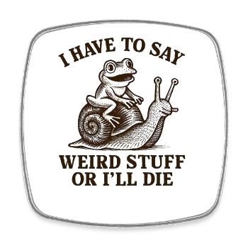 Frosch Spruch Meme Humor Lustig Geschenkidee - Viereckiger Kühlschrankmagnet - Weiß - Vorne