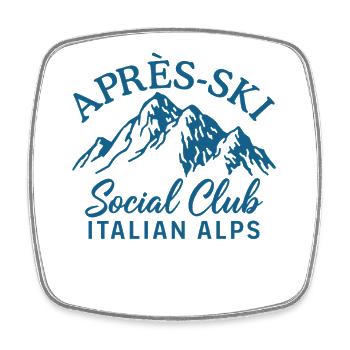 Apres Ski Social Club Italian Alps Skifahren - Viereckiger Kühlschrankmagnet - Weiß - Vorne