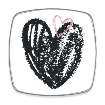Dual Core - Square fridge magnet - white - Front