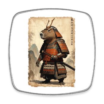 Samouraï, Capybara, Art japonais, Anime - Magnet carré - blanc - Devant