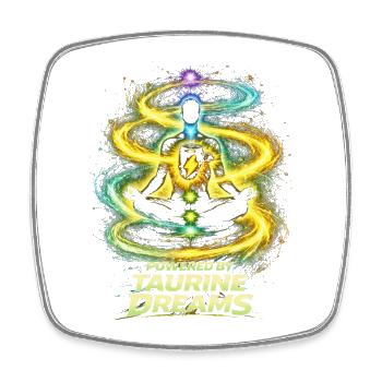 Energy Drink Powered By Taurine Dreams - Square fridge magnet - white - Front