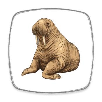 Walrus - Square fridge magnet - white - Front