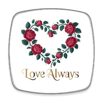 Rose Heart Love Always - Square fridge magnet - white - Front