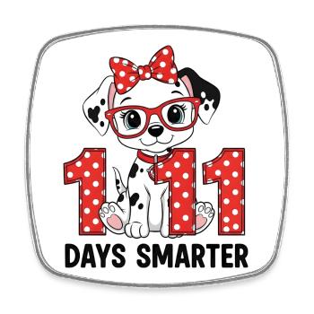 Chien dalmatien 101e jour de l’école 100 jours plus intelligent - Magnet carré - blanc - Devant