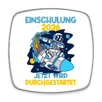 Einschulung 2026 Rakete Schulkind Schuleinführung - Viereckiger Kühlschrankmagnet - Weiß - Vorne