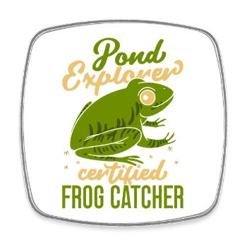 Grenouille certifiée Frog Catcher Pond Explorer - Magnet carré - blanc - Devant