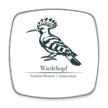 Silhouette du Hoppe | Ornithologie | Dessin - Magnet carré - blanc - Devant