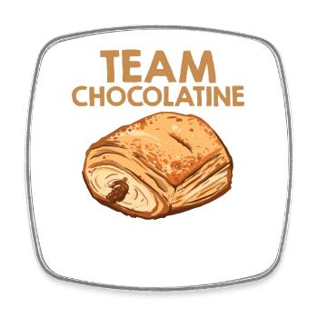Team Chocolatine Pain au Chocolat Bäckerei - Viereckiger Kühlschrankmagnet - Weiß - Vorne