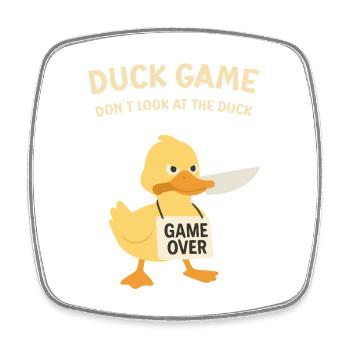 Duck Game Game Over Shield - Square fridge magnet - white - Front