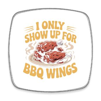 BBQ Wings Sportabend Snack Motiv - Viereckiger Kühlschrankmagnet - Weiß - Vorne