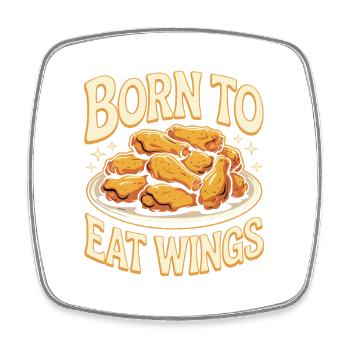 Chicken Wings Spieltag Essen Humor - Viereckiger Kühlschrankmagnet - Weiß - Vorne