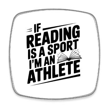 Wenn Lesen ein Sport ist, bin ich ein Sportler - Viereckiger Kühlschrankmagnet - Weiß - Vorne