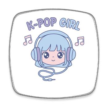 K-Pop Girl Cute Korean Kpop Music Anime Girl - Square fridge magnet - white - Front