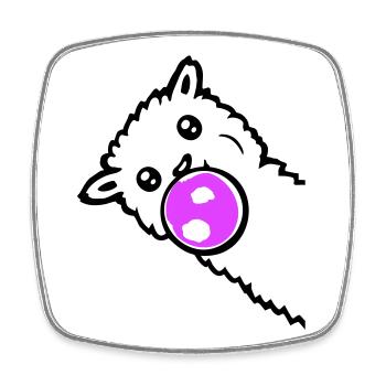 Lama Bubbles Side Side Côté Cool Mignon - Magnet carré - blanc - Devant