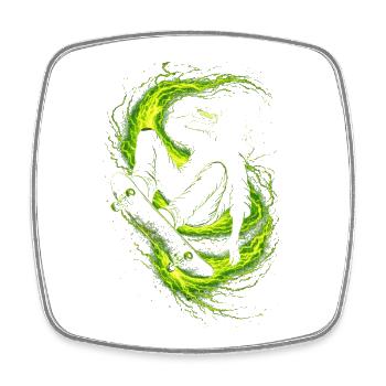 Energy Drink Skateboarder - Square fridge magnet - white - Front