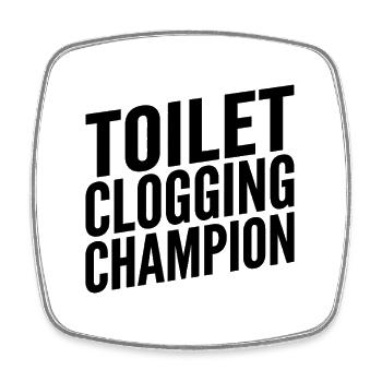 Champion de fermeture de toilettes - Magnet carré - blanc - Devant