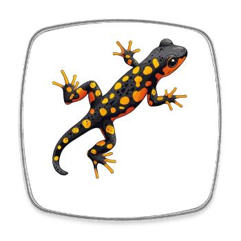 Feuersalamander Salamander - Viereckiger Kühlschrankmagnet - Weiß - Vorne