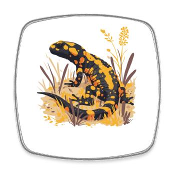 Feuersalamander Salamander - Viereckiger Kühlschrankmagnet - Weiß - Vorne