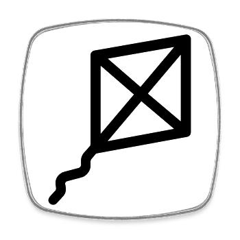 Kite - Square fridge magnet - white - Front