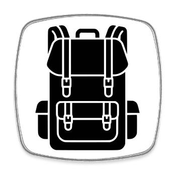 Hiking Backpack Trekking Gear - Square fridge magnet - white - Front