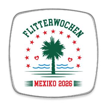 Flitterwochen Mexiko 2026 Hochzeitsreise Mexico - Viereckiger Kühlschrankmagnet - Weiß - Vorne