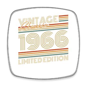 Vintage 1966 Jahrgang Geburtstagsgeschenk - Viereckiger Kühlschrankmagnet - Weiß - Vorne