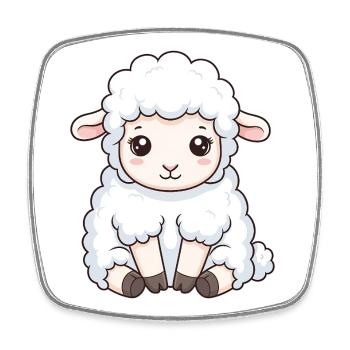 Kuschellamm Cartoon Style - Square fridge magnet - white - Front