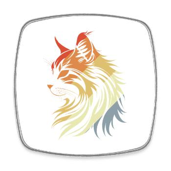 Katze Retro Stil - Viereckiger Kühlschrankmagnet - Weiß - Vorne