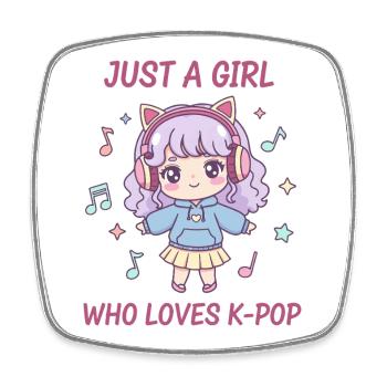 Einfach ein Mädchen, das K-Pop liebt, koreanische Musik süß - Viereckiger Kühlschrankmagnet - Weiß - Vorne